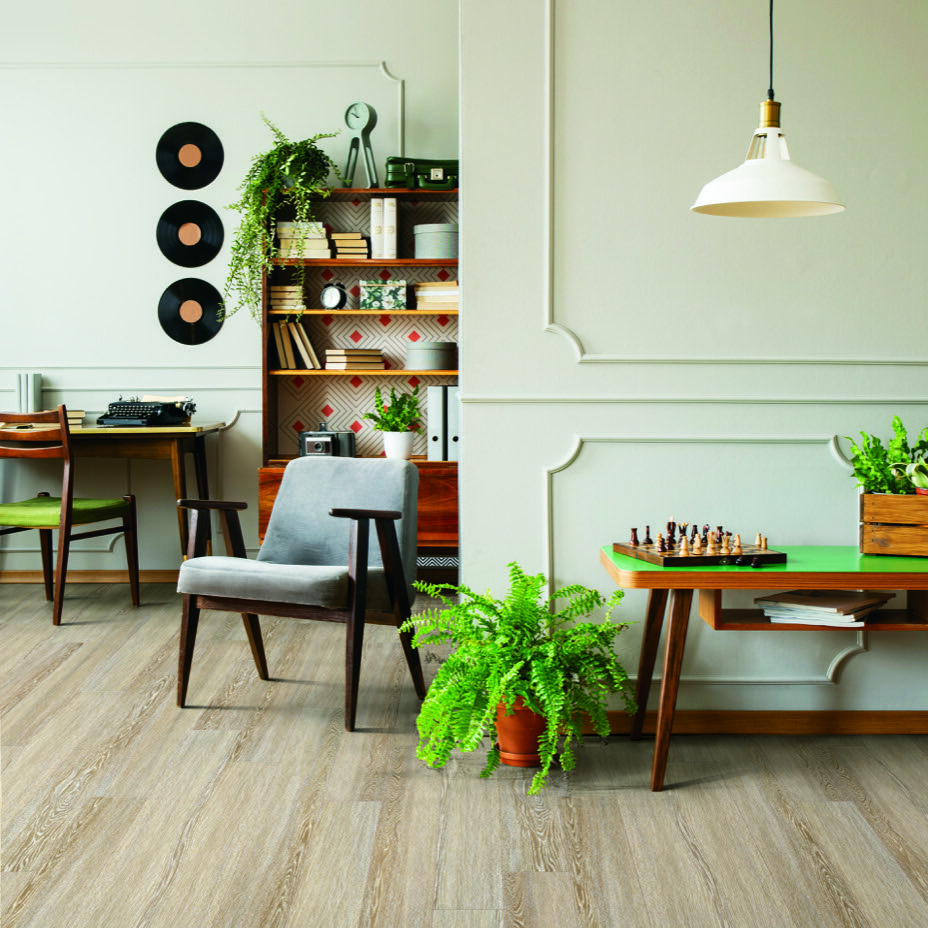 Chair & table on floor | Ivey Carpet & Flooring